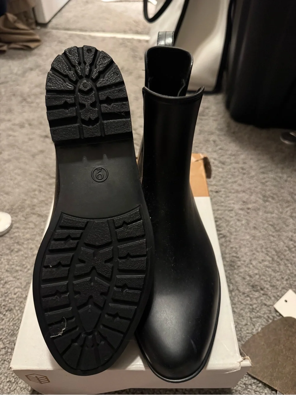 a new day Black Chelsea Rain Boots for Women
